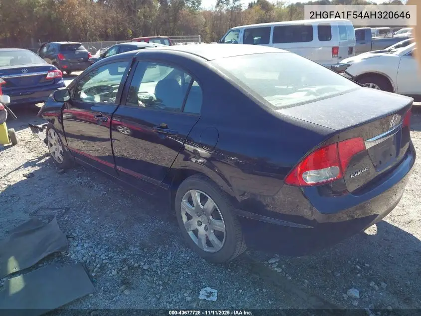 2HGFA1F54AH320646 2010 Honda Civic Lx