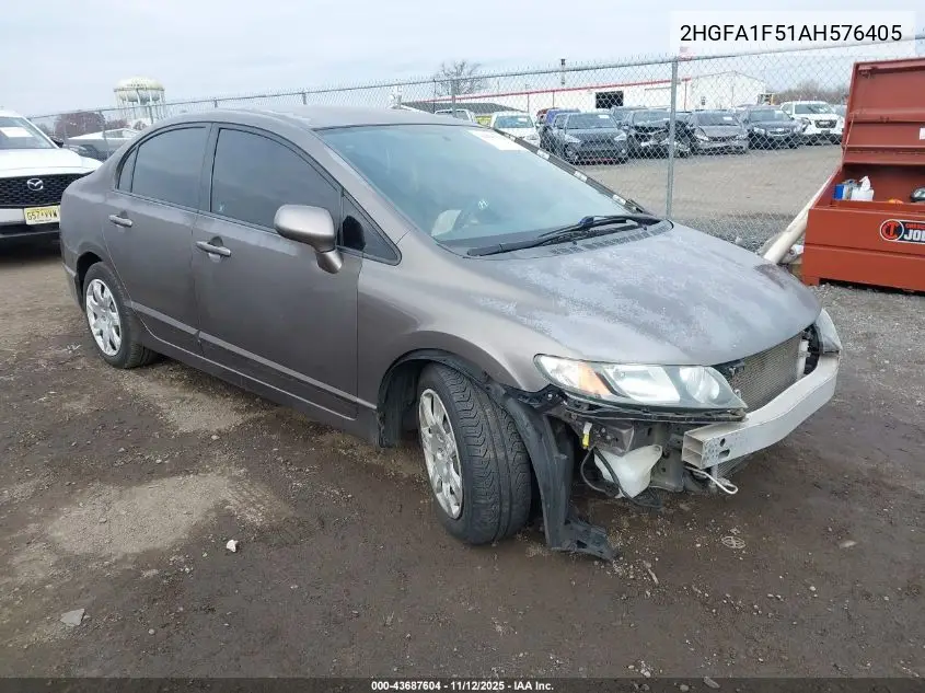 2HGFA1F51AH576405 2010 Honda Civic Lx