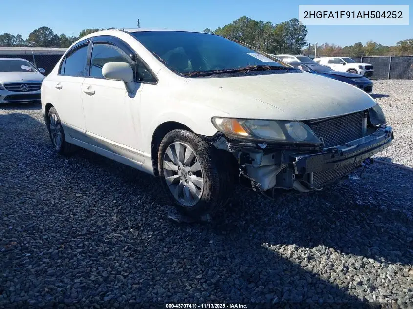 2HGFA1F91AH504252 2010 Honda Civic Ex-L