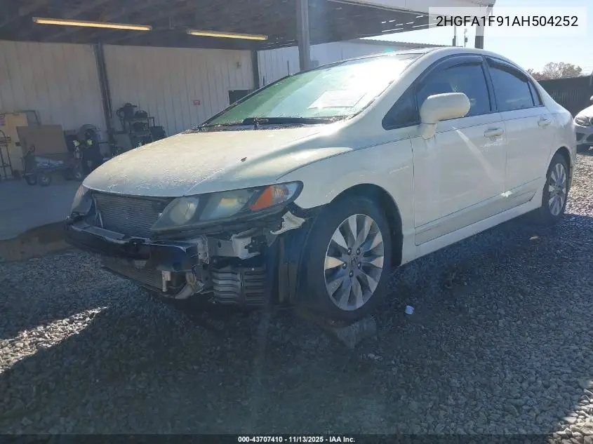 2HGFA1F91AH504252 2010 Honda Civic Ex-L