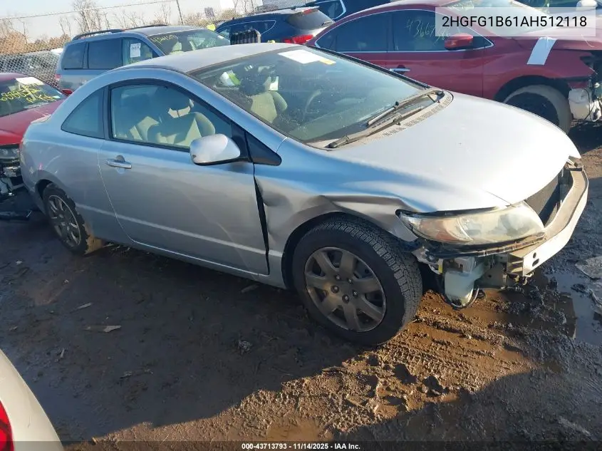 2HGFG1B61AH512118 2010 Honda Civic Lx