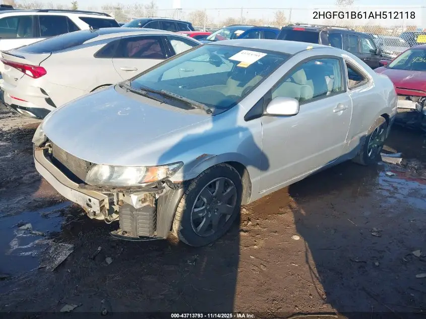 2HGFG1B61AH512118 2010 Honda Civic Lx