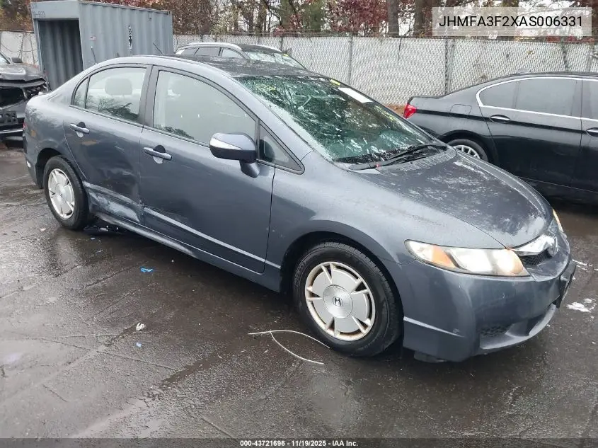 JHMFA3F2XAS006331 2010 Honda Civic Hybrid