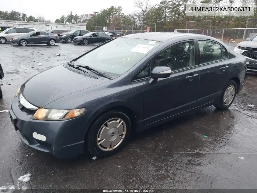 JHMFA3F2XAS006331 2010 Honda Civic Hybrid