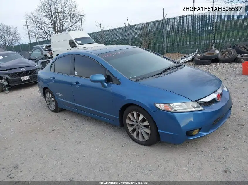 2HGFA1F81AH505537 2010 Honda Civic Ex