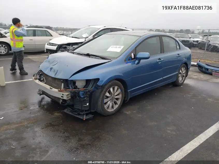 19XFA1F88AE081736 2010 Honda Civic Ex