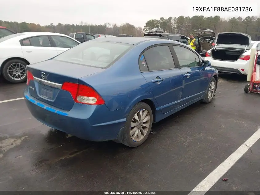 19XFA1F88AE081736 2010 Honda Civic Ex