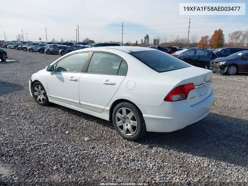 19XFA1F58AE003477 2010 Honda Civic Lx