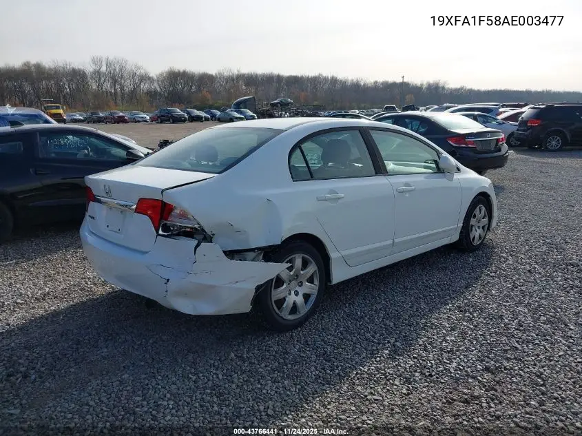 19XFA1F58AE003477 2010 Honda Civic Lx