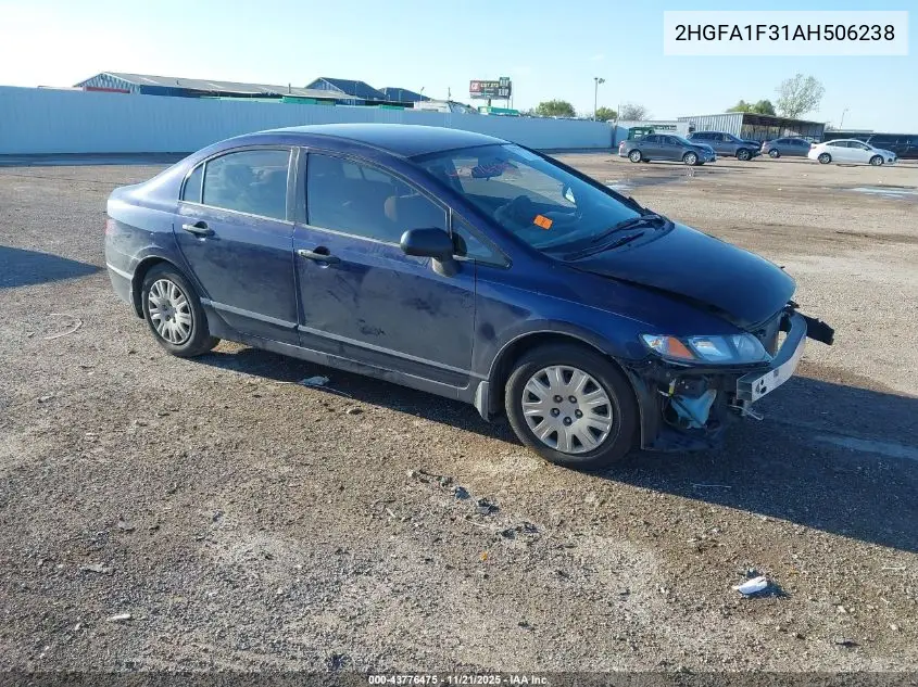 2HGFA1F31AH506238 2010 Honda Civic Vp