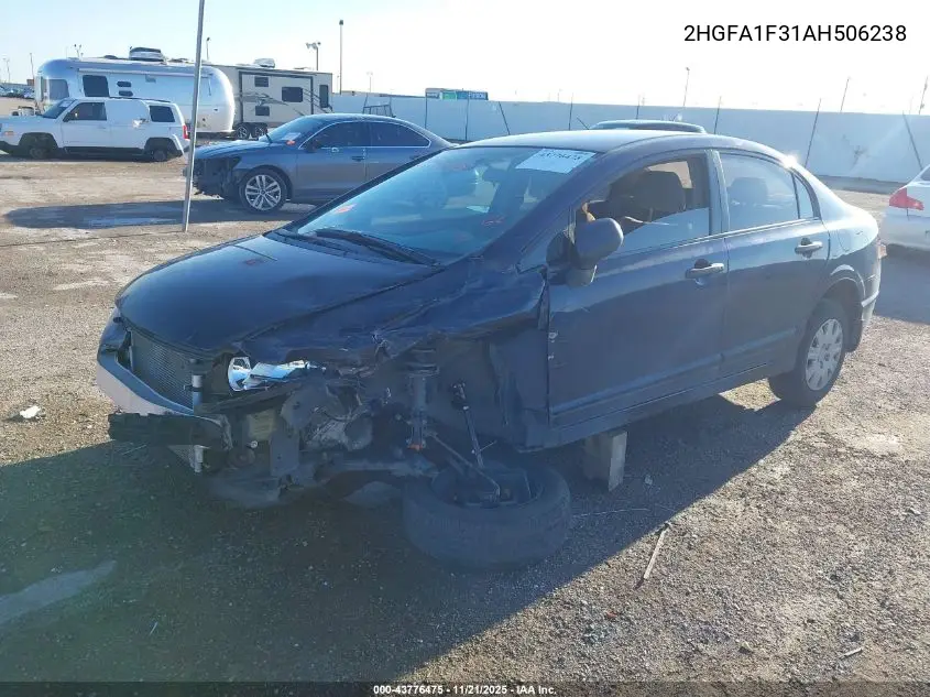 2HGFA1F31AH506238 2010 Honda Civic Vp