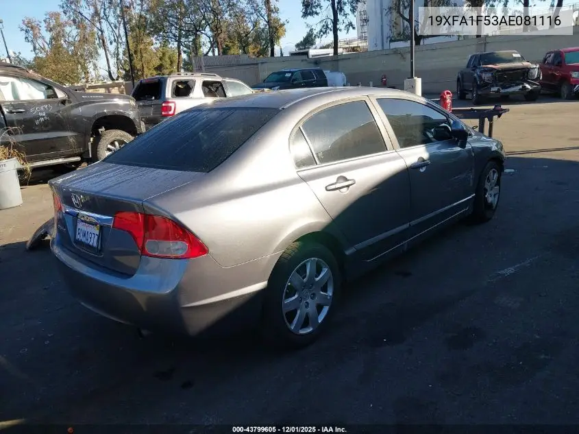 19XFA1F53AE081116 2010 Honda Civic Lx