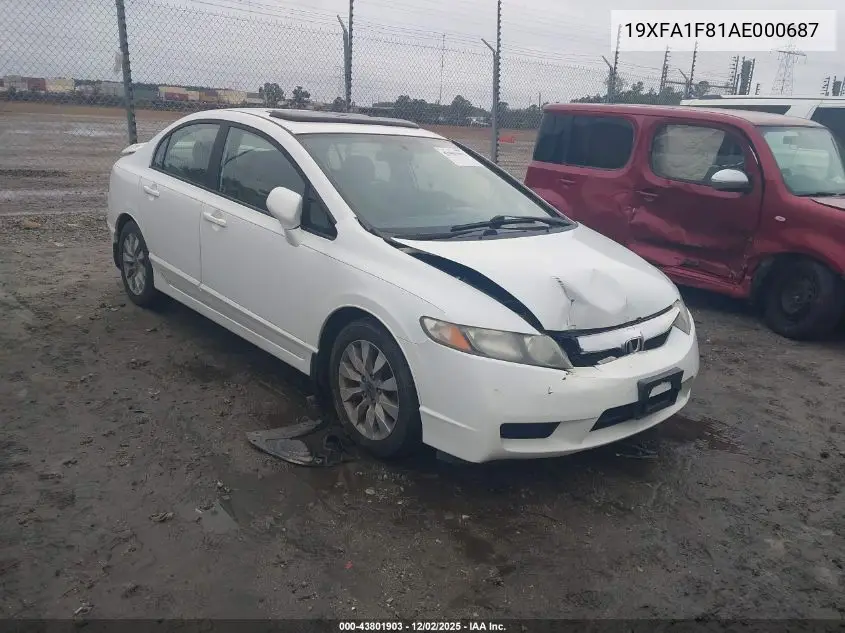 19XFA1F81AE000687 2010 Honda Civic Ex
