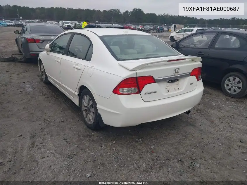 19XFA1F81AE000687 2010 Honda Civic Ex