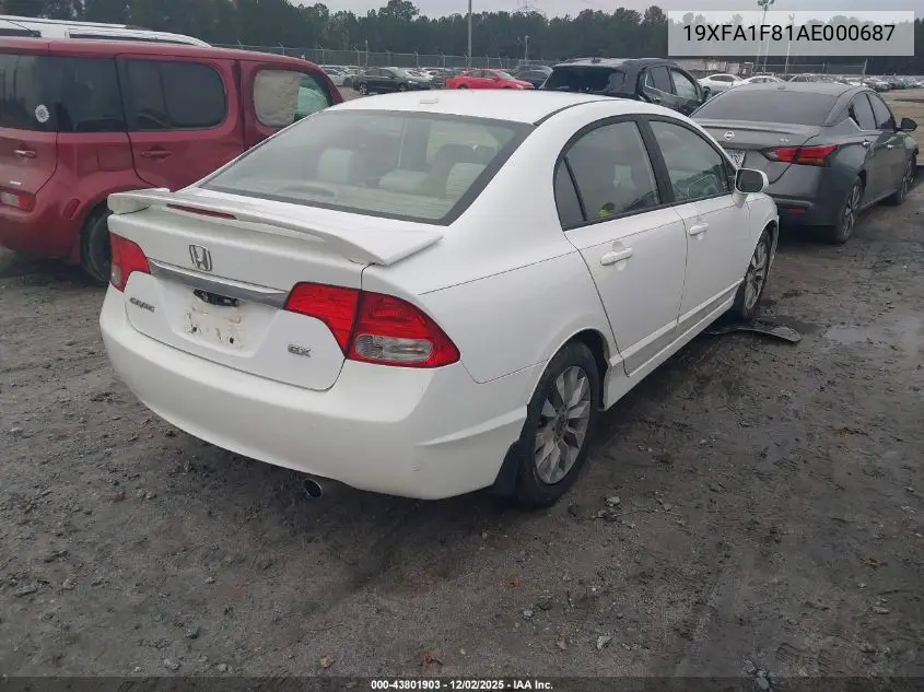 19XFA1F81AE000687 2010 Honda Civic Ex