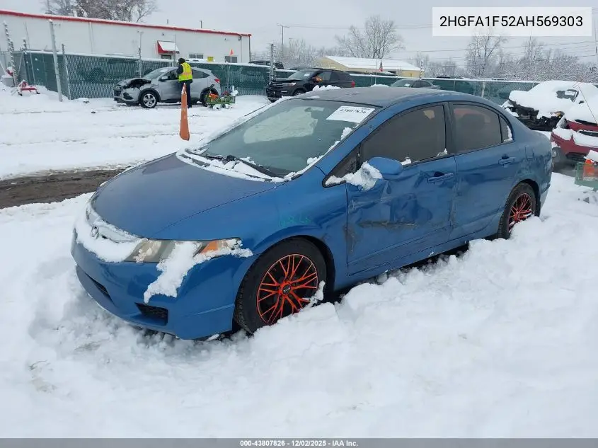 2HGFA1F52AH569303 2010 Honda Civic Lx