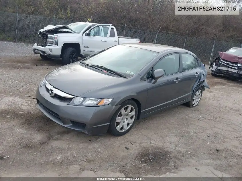 2HGFA1F52AH321715 2010 Honda Civic Lx