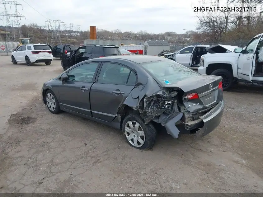 2HGFA1F52AH321715 2010 Honda Civic Lx