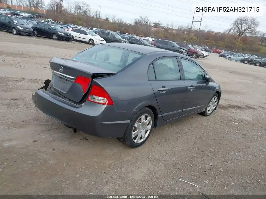 2HGFA1F52AH321715 2010 Honda Civic Lx