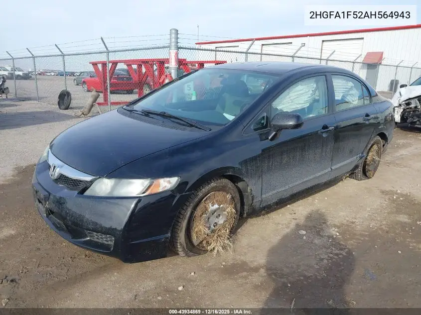 2HGFA1F52AH564943 2010 Honda Civic Lx