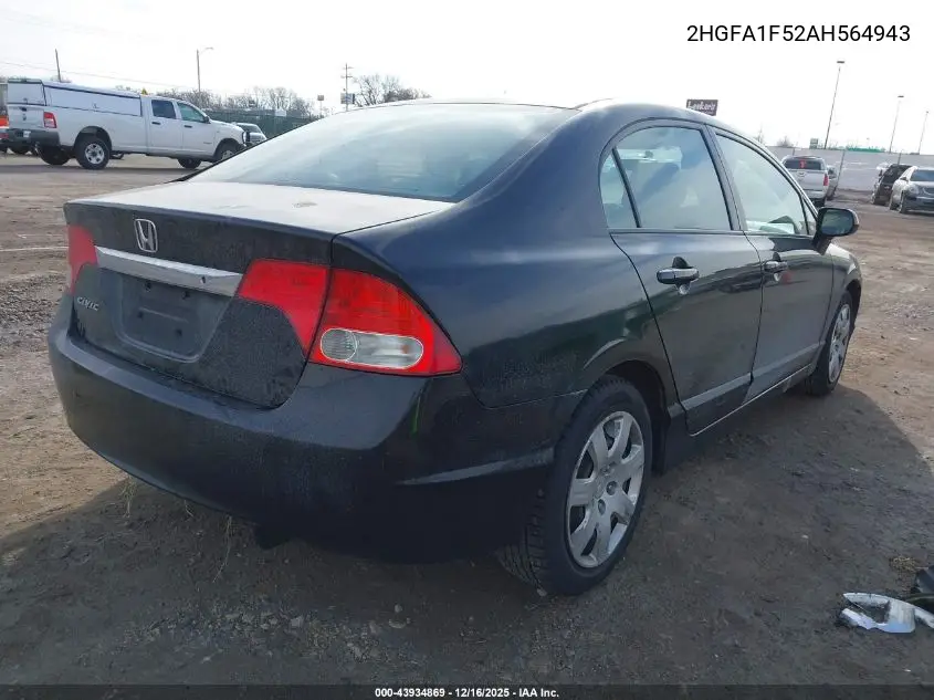 2HGFA1F52AH564943 2010 Honda Civic Lx