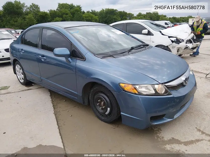 2HGFA1F55AH580778 2010 Honda Civic Lx