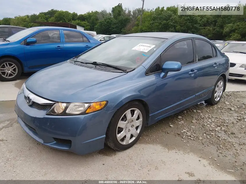 2HGFA1F55AH580778 2010 Honda Civic Lx
