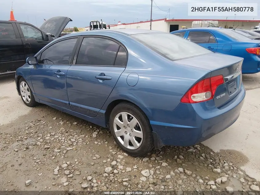 2HGFA1F55AH580778 2010 Honda Civic Lx