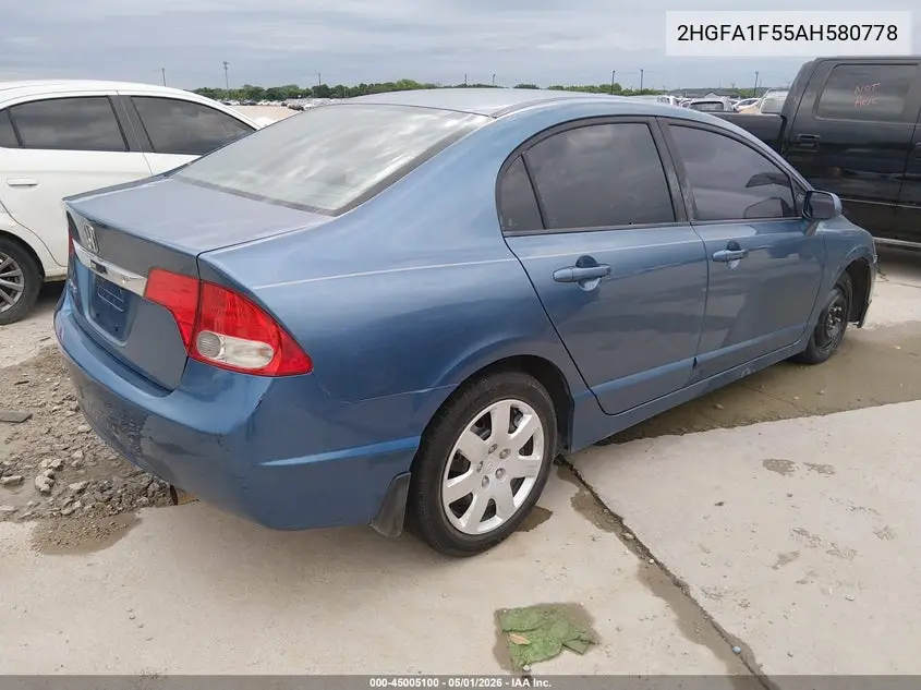 2HGFA1F55AH580778 2010 Honda Civic Lx