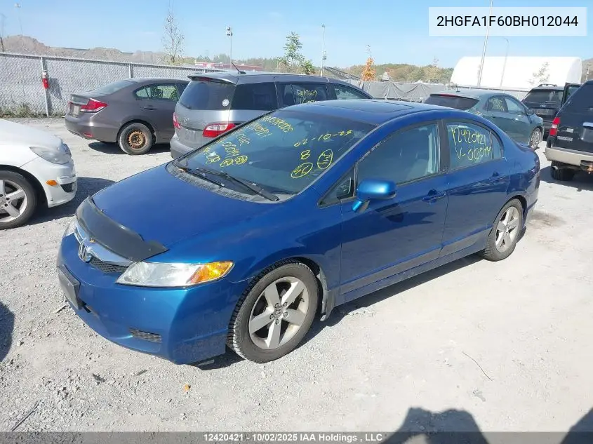 2HGFA1F60BH012044 2011 Honda Civic Lx-S