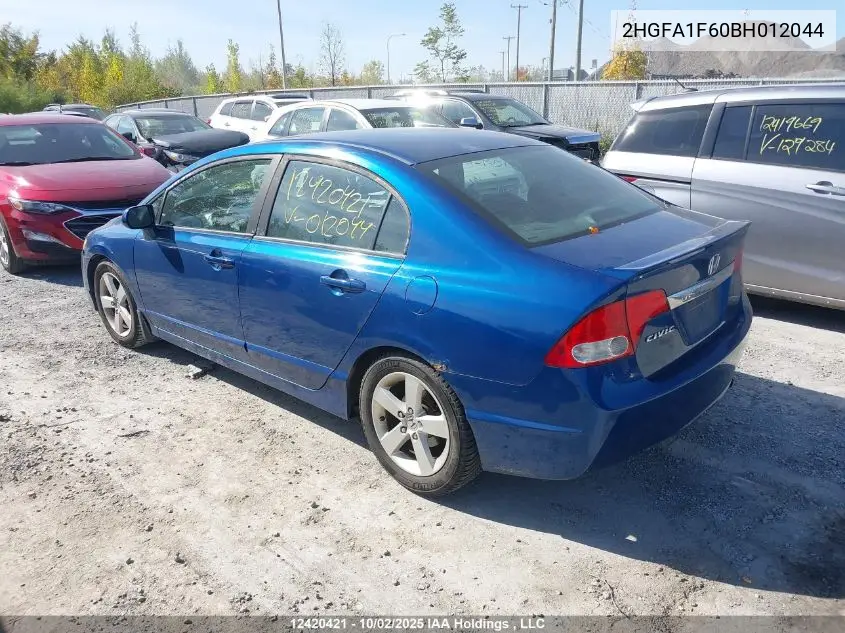 2HGFA1F60BH012044 2011 Honda Civic Lx-S