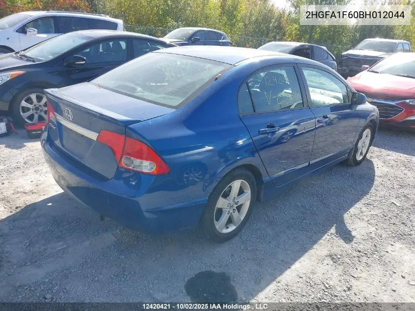 2HGFA1F60BH012044 2011 Honda Civic Lx-S