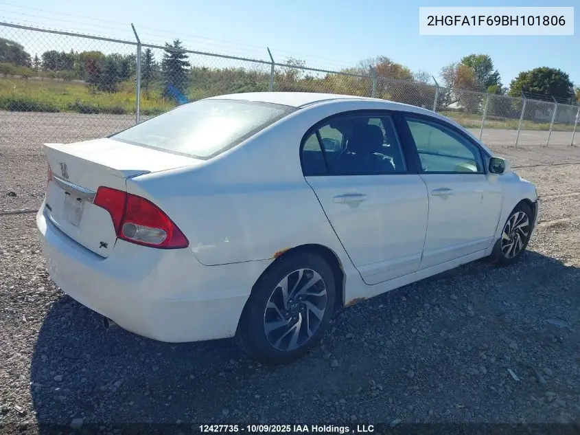2HGFA1F69BH101806 2011 Honda Civic Se