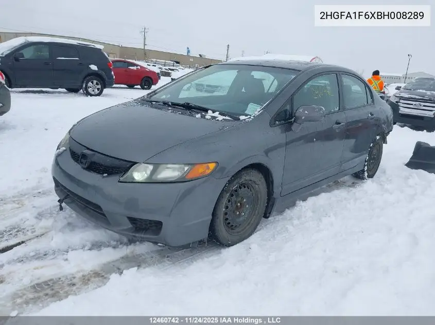 2HGFA1F6XBH008289 2011 Honda Civic Sdn