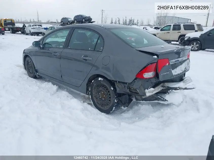 2HGFA1F6XBH008289 2011 Honda Civic Sdn