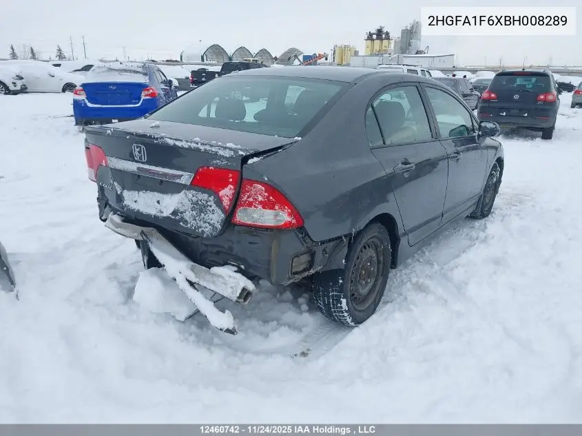 2HGFA1F6XBH008289 2011 Honda Civic Sdn