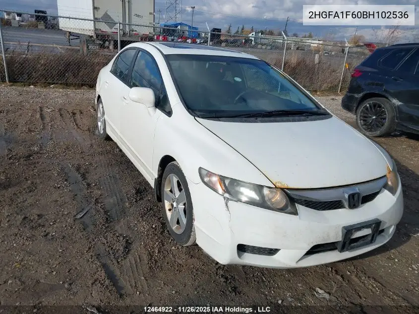 2HGFA1F60BH102536 2011 Honda Civic Lx-S