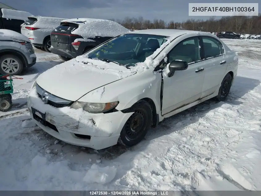 2HGFA1F40BH100364 2011 Honda Civic Dx-G
