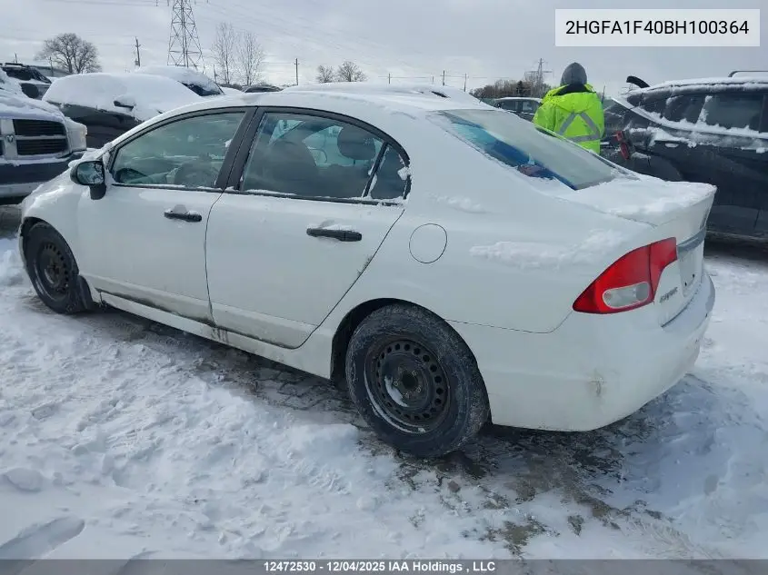 2HGFA1F40BH100364 2011 Honda Civic Dx-G