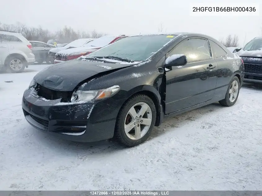 2HGFG1B66BH000436 2011 Honda Civic Se