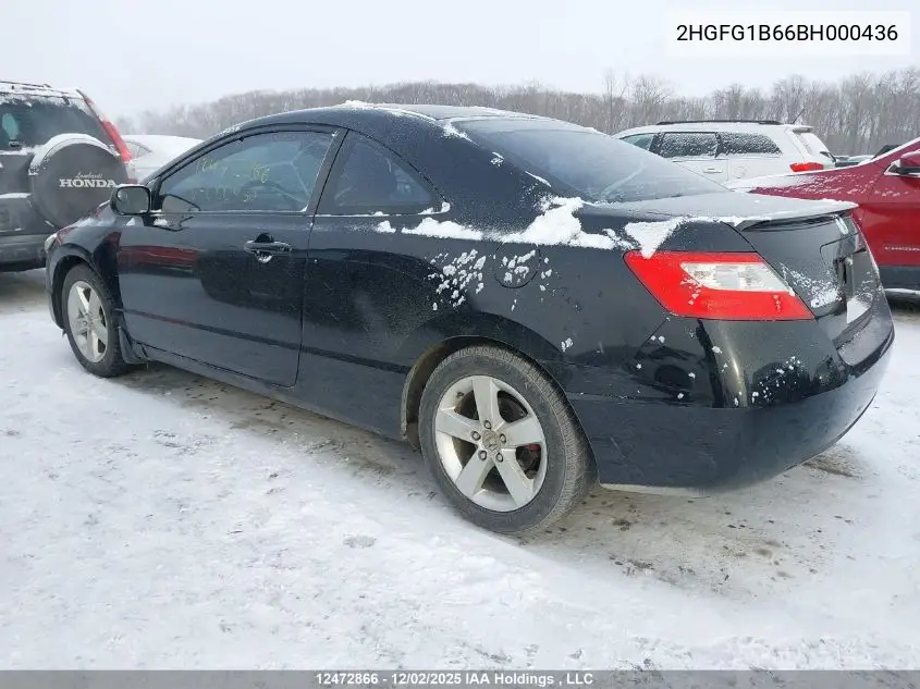 2HGFG1B66BH000436 2011 Honda Civic Se