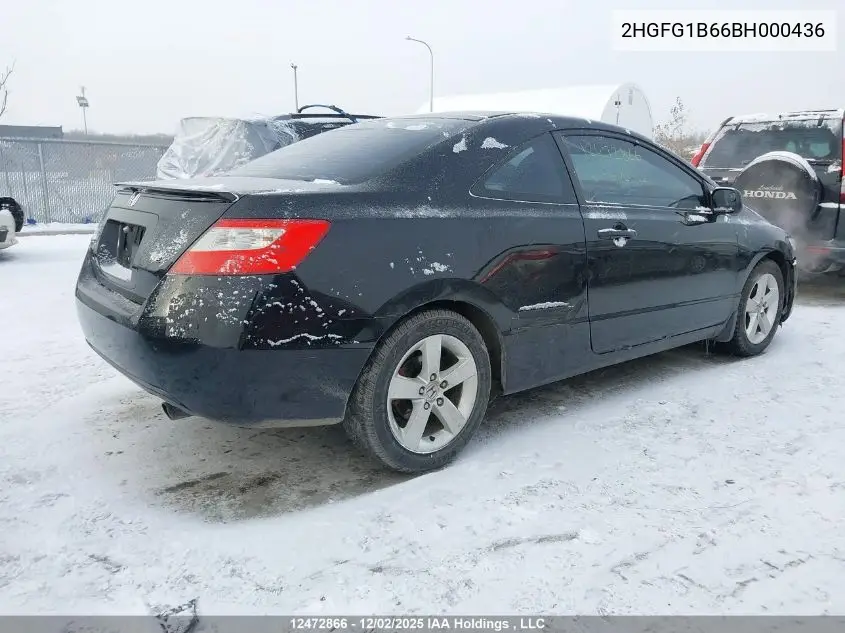 2HGFG1B66BH000436 2011 Honda Civic Se