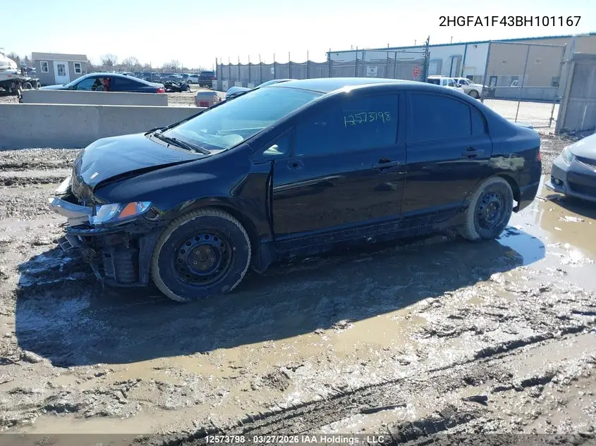 2HGFA1F43BH101167 2011 Honda Civic Dx-G