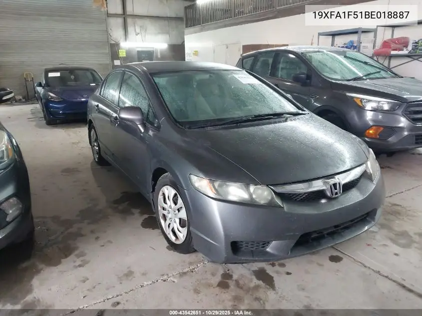 19XFA1F51BE018887 2011 Honda Civic Lx
