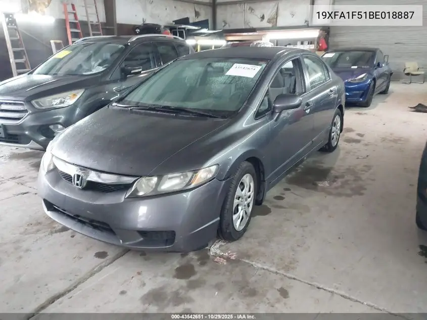 19XFA1F51BE018887 2011 Honda Civic Lx