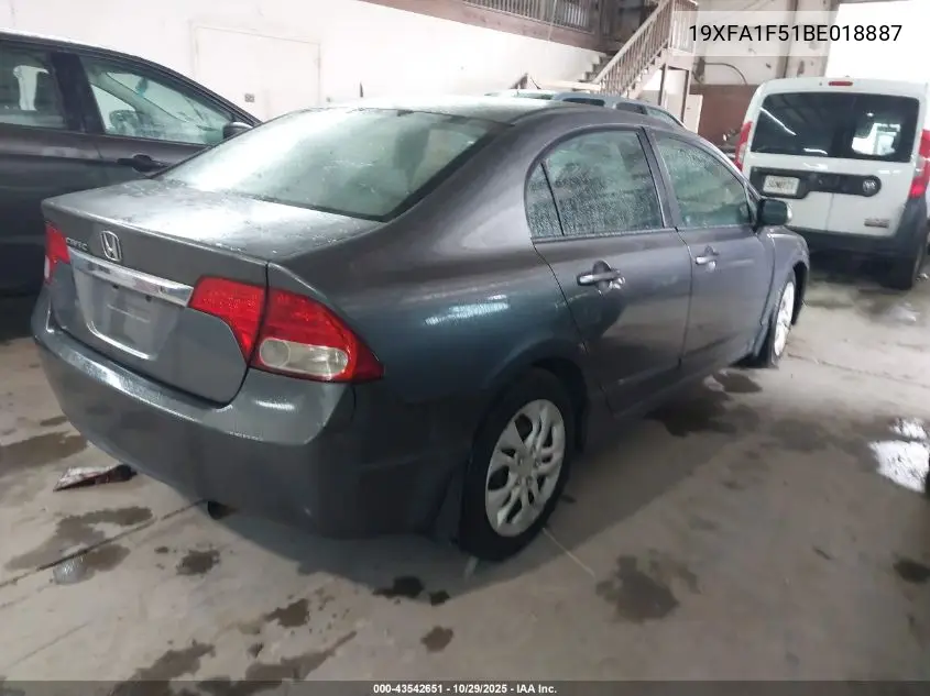 19XFA1F51BE018887 2011 Honda Civic Lx