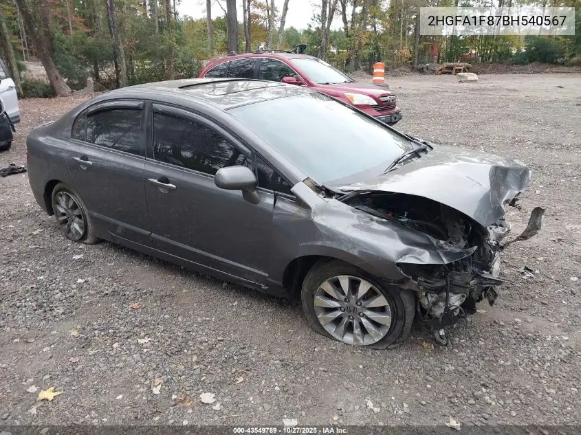2HGFA1F87BH540567 2011 Honda Civic Ex