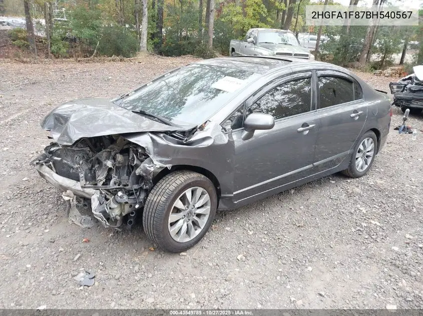 2HGFA1F87BH540567 2011 Honda Civic Ex