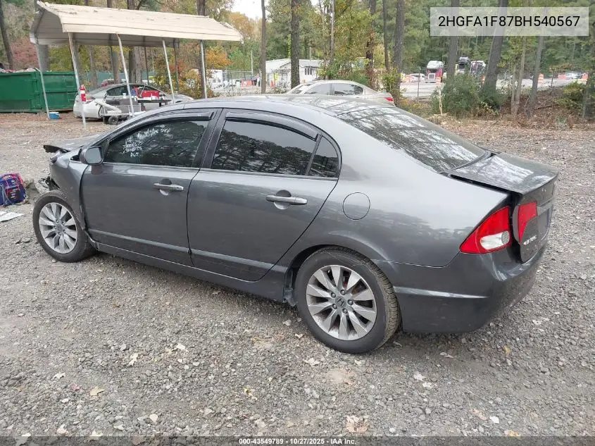 2HGFA1F87BH540567 2011 Honda Civic Ex