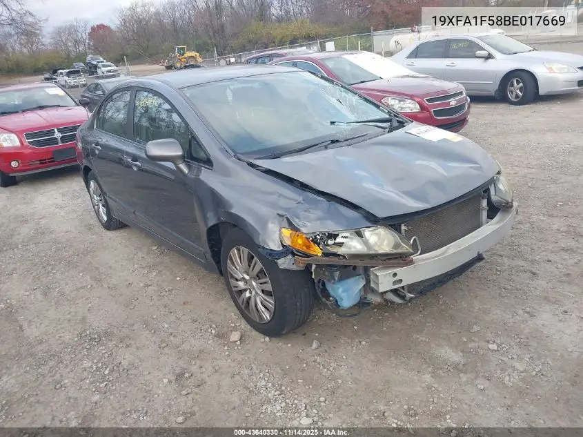 19XFA1F58BE017669 2011 Honda Civic Lx